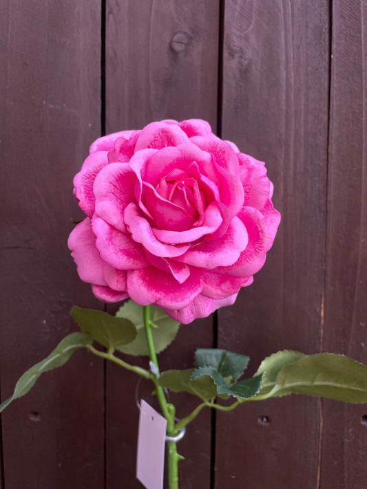 63cm REAL TOUCH TEA ROSE DARK PINK
