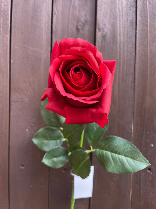 65cm REAL TOUCH LARGE ROSEBUD RED