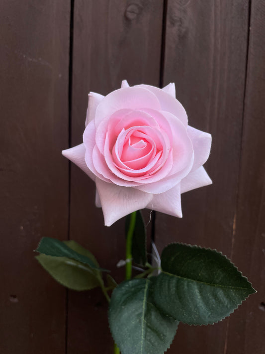 42cm REAL TOUCH SINGLE DIAMOND ROSE LIGHT PINK